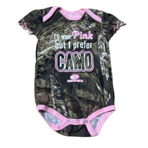 Mossy Oak Pink and Camo Baby One Piece 12 months